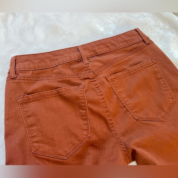Rewash Size 5 / 27 Rust Colored Skinny Pants.  Unfinished bottom hem. - Picture 10 of 11